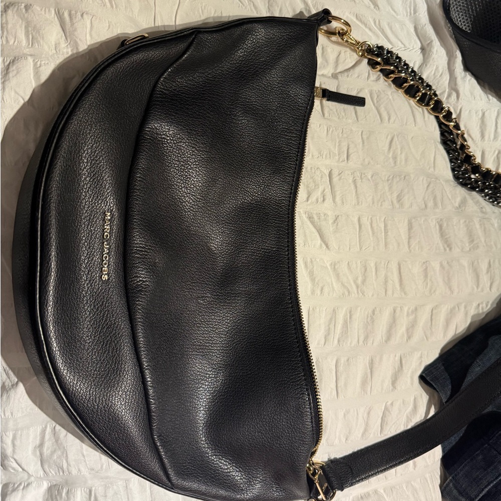 Michael Kors Black Hobo Bag with Gold Chain